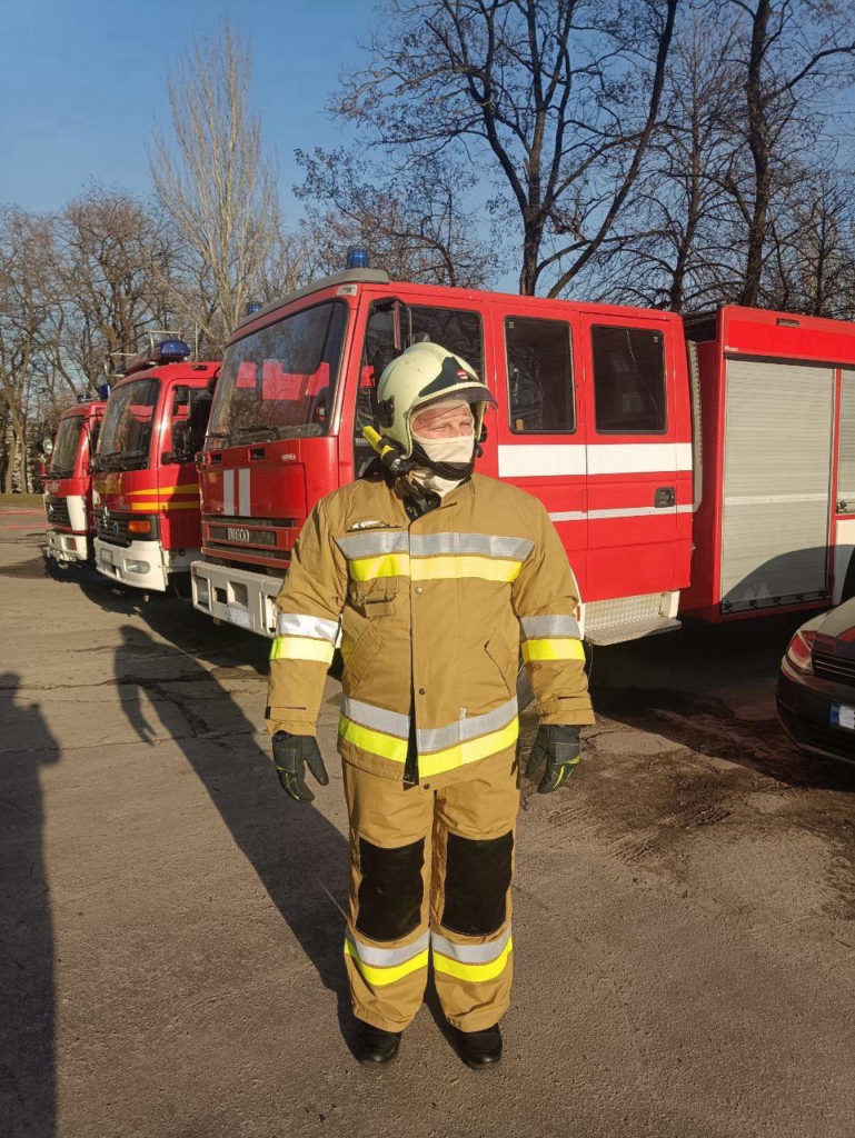 Ukrainian firefighter on Up Zaporizhzhia